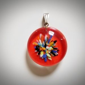 Red and Colored Glass Necklace